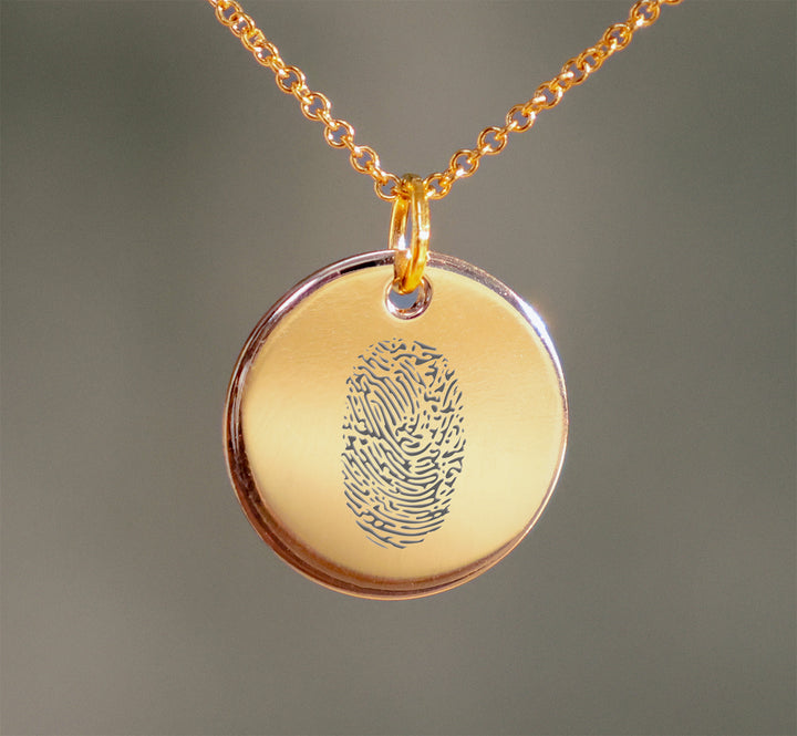 Gold Filled Fingerprint Pendant