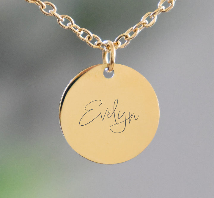 316L Gold Stainless Steel Name Pendant