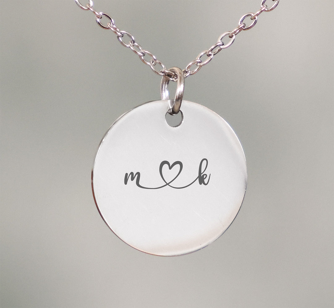 Personalised Heart Initials Pendant Necklace