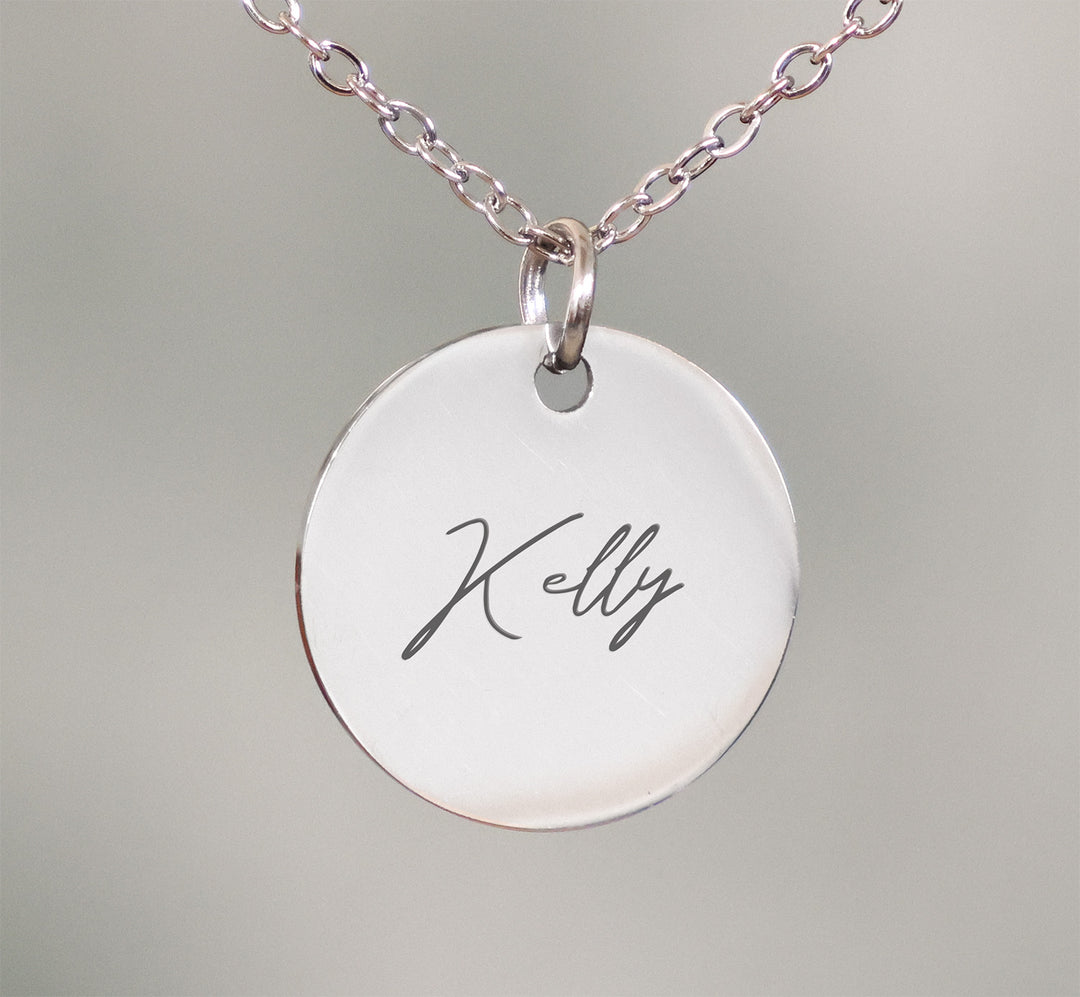Wedding Placename/Favour Pendant with Chain - Silver Finish