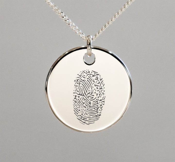 Sterling Silver 925 Fingerprint Pendant