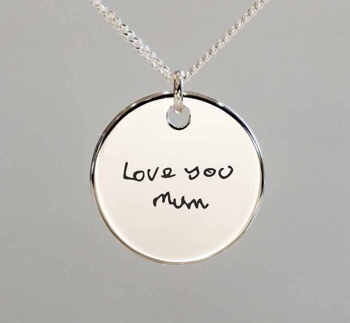 Sterling Silver 925 Handwriting Pendant