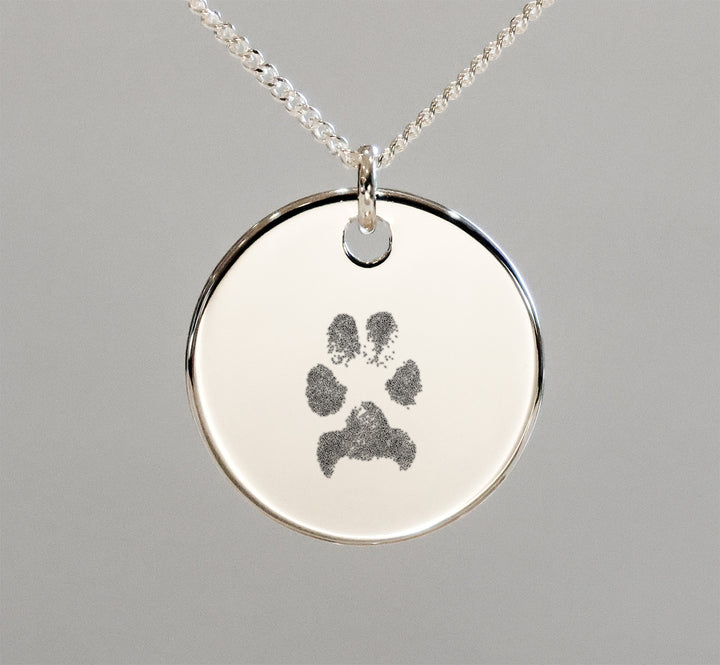 Sterling Silver 925 Paw Print Pendant